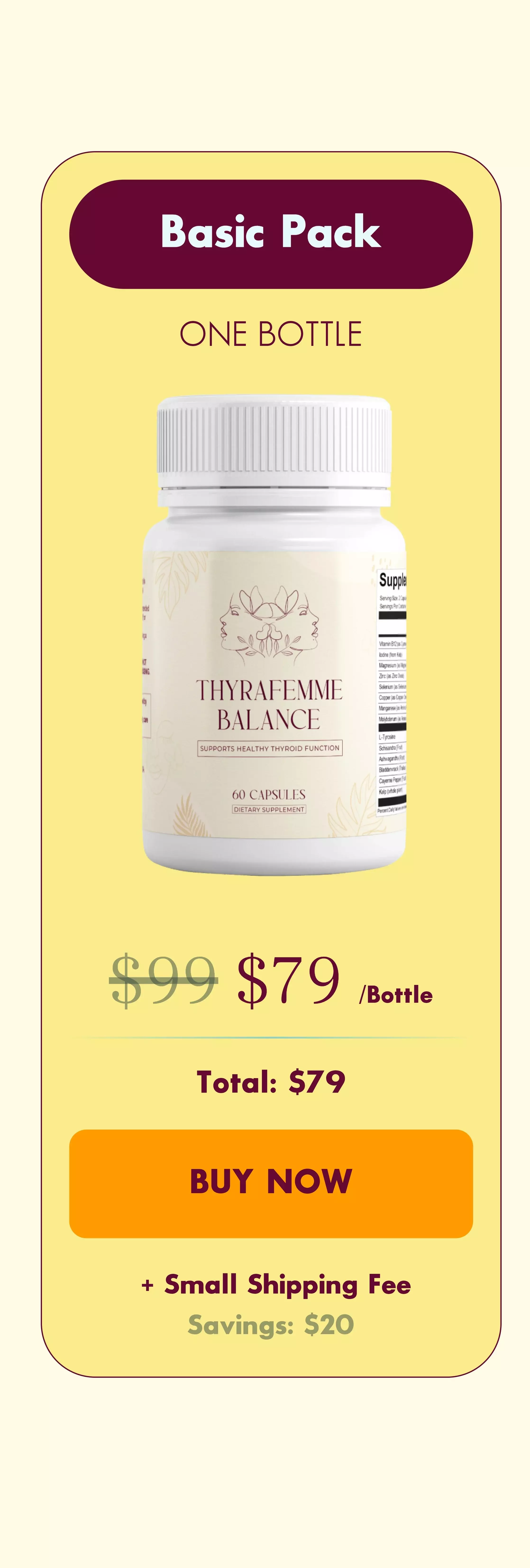 Thyrafemme Balance™ 1 bottle pricing